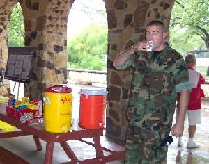 Serviceman enjoys Red Cross snacks